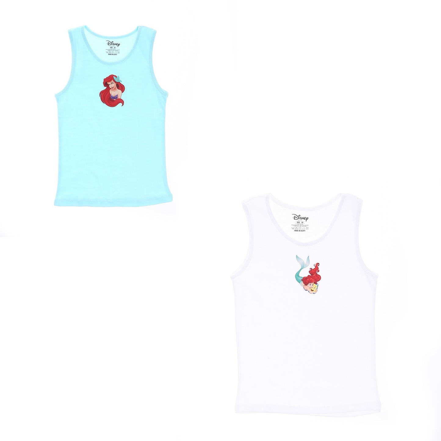 Little Mermaid Girls Tank Undershirt-Pack Of 2