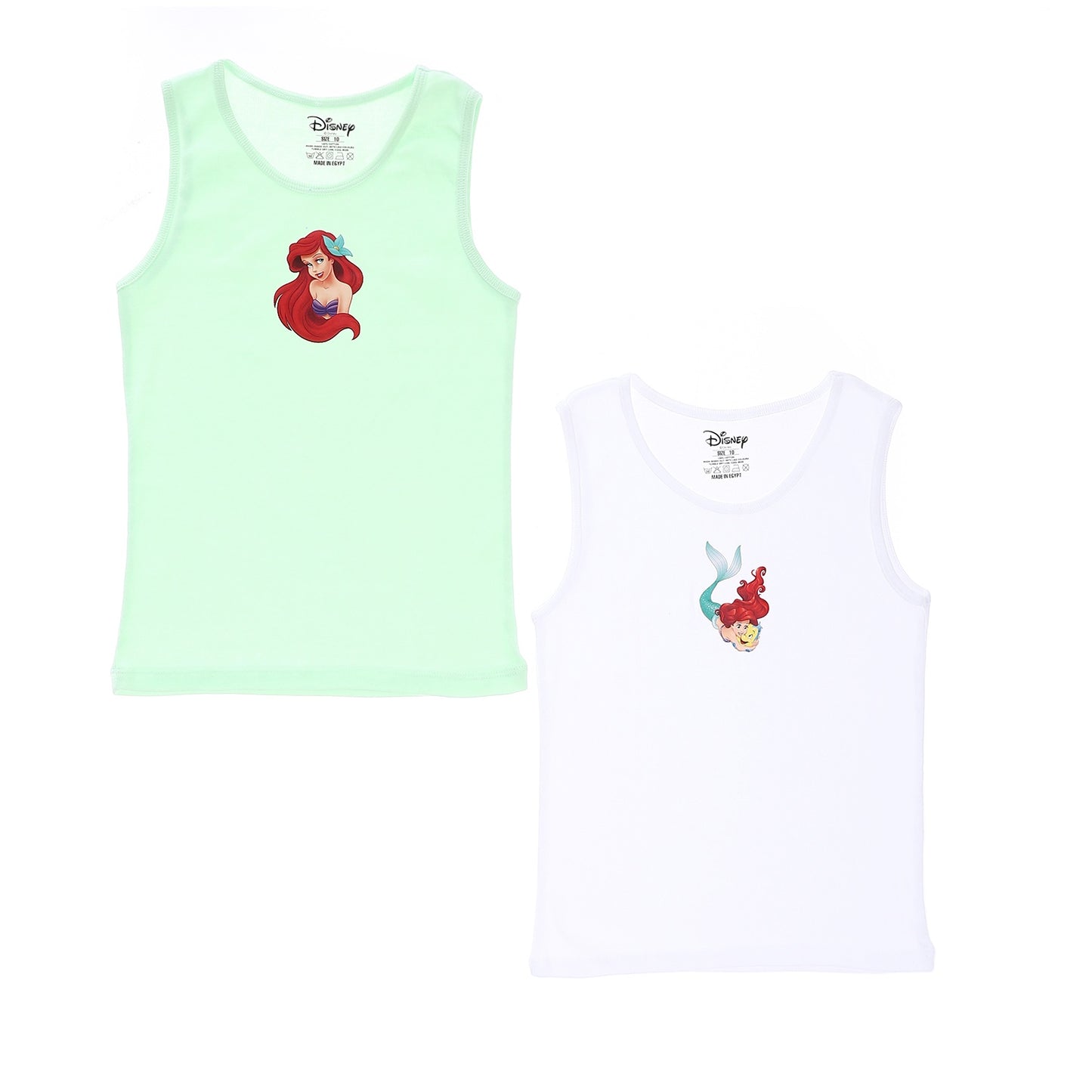 Little Mermaid Girls Tank Undershirt-Pack Of 2
