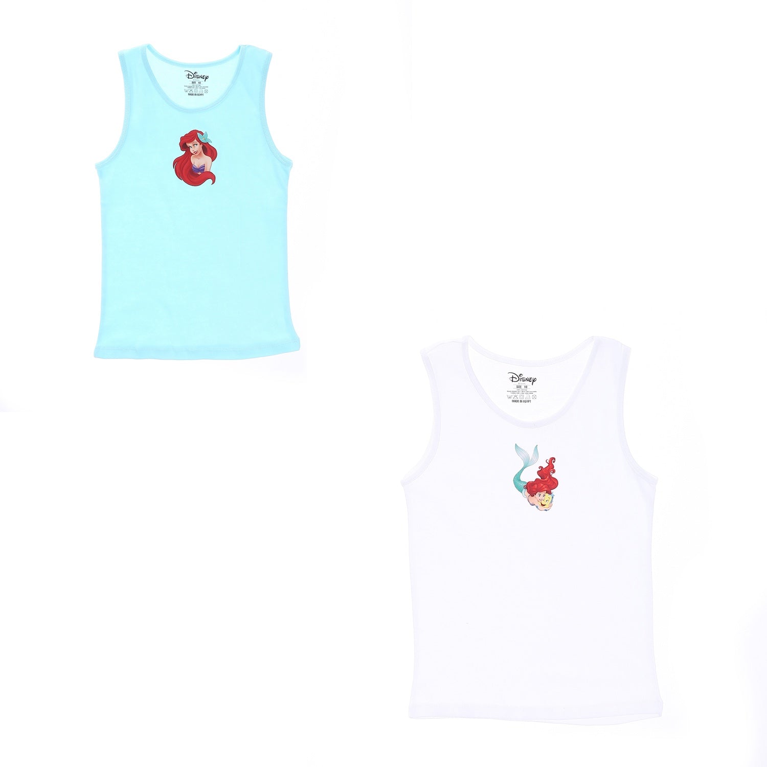 Little Mermaid Girls Tank Undershirt-Pack Of 2