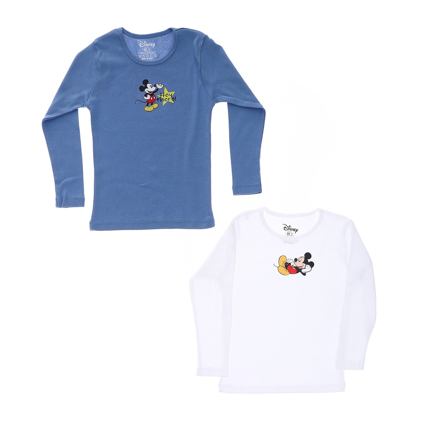 Mickey Mouse Boys Long Sleeve Undershirt-Pack Of 2