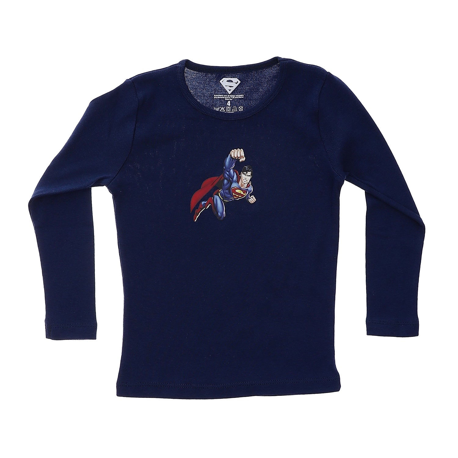 Super Man Boys Long Sleeve Undershirt-Pack Of 2