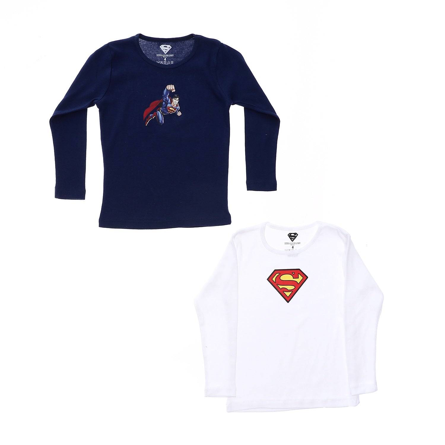 Super Man Boys Long Sleeve Undershirt-Pack Of 2