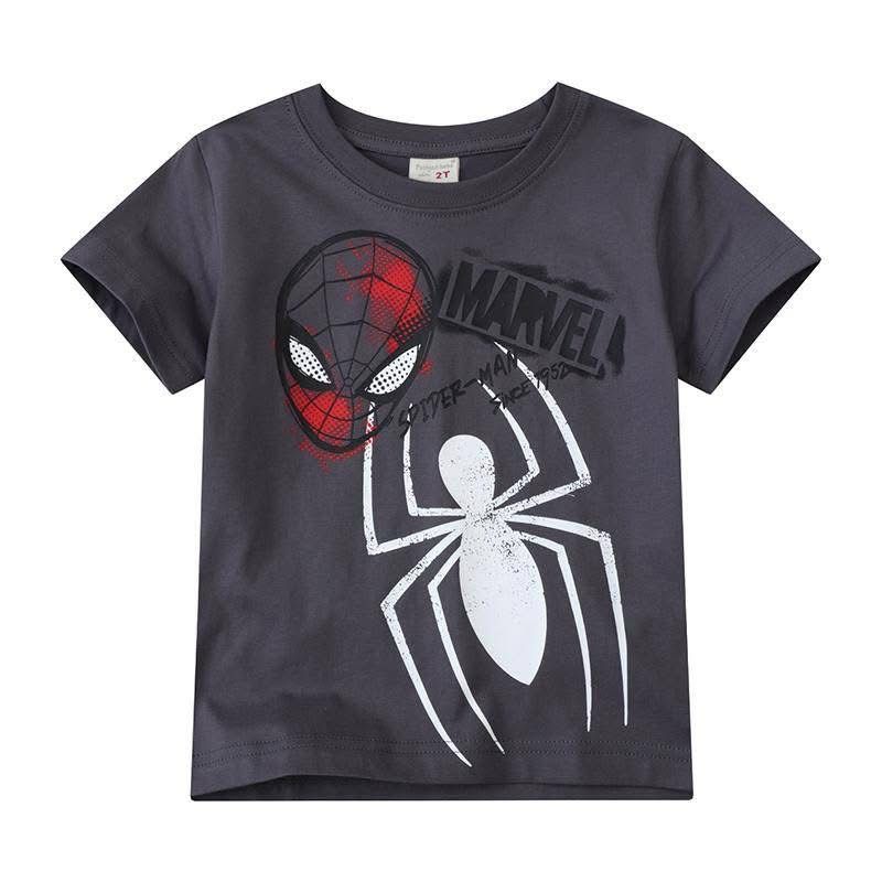 Children's t-shirt with Spider-Man graphic and Marvel logo on a white background